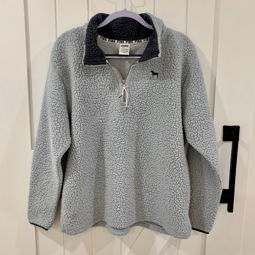 VS PINK Half Zip Sherpa